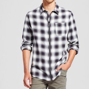 Men's Long Sleeve Zip Front Woven Shirt